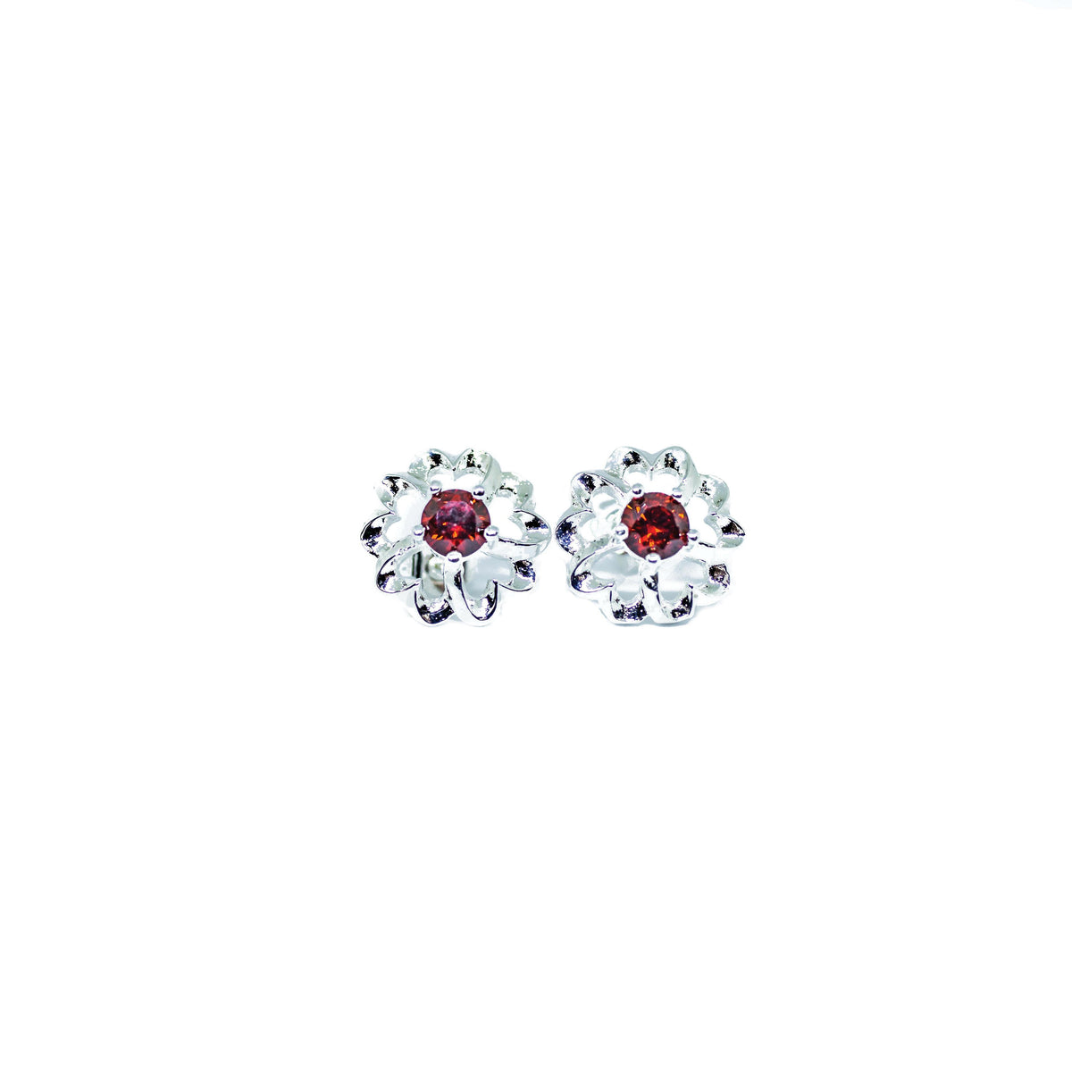 Completely Bella Flowering Hearts Stud Earrings in Red