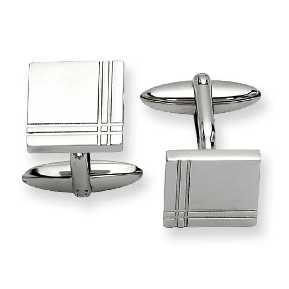 Distinctive Stainless Steel Polished Cuff Links