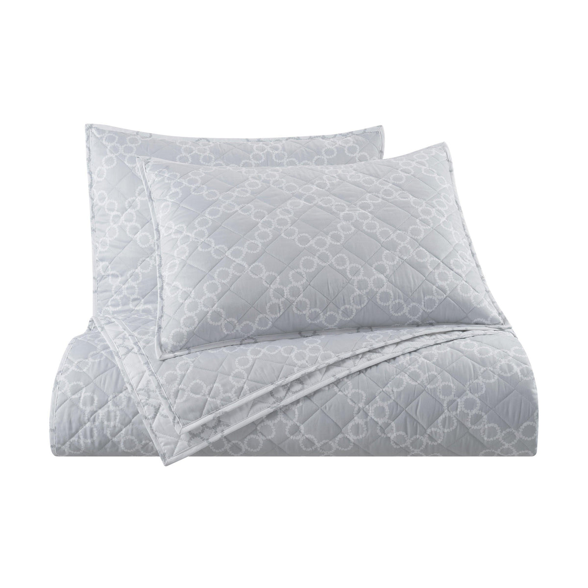 Clean Design Home Palais Quilt Set - Full/Queen Grey Fog