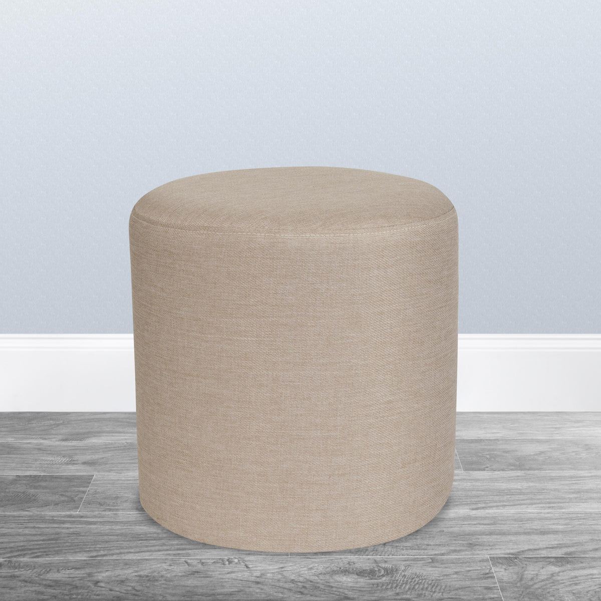 Flash Furniture Taut Upholstered Round Ottoman Pouf in Black LeatherSoft