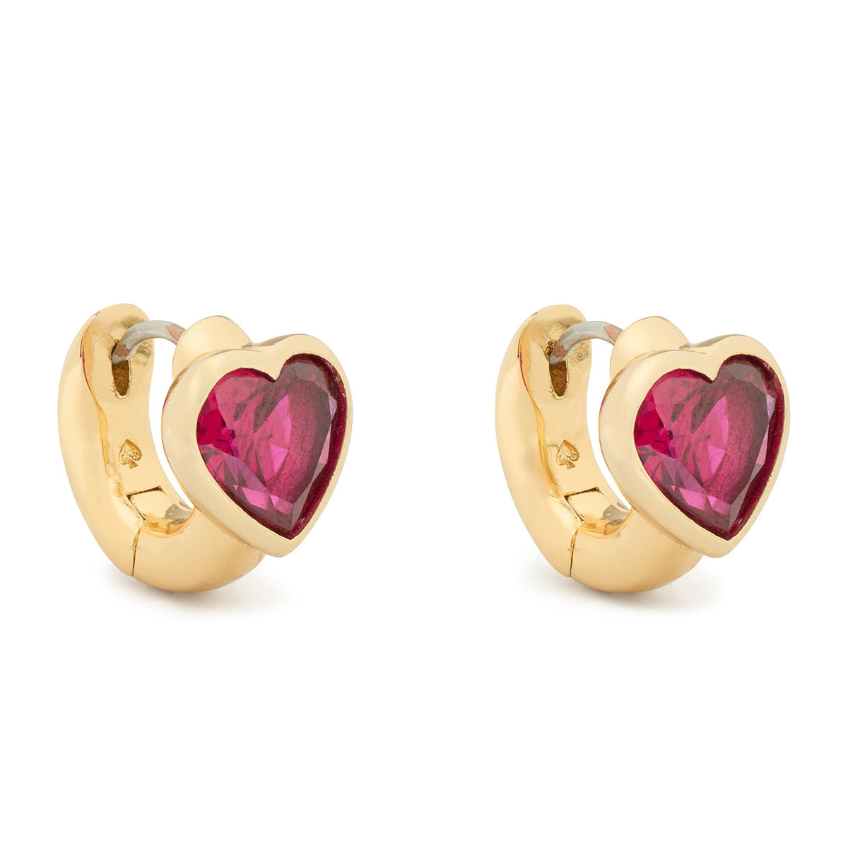 kate spade new york Keep Sparkling Heart Huggies - Ruby/Gold