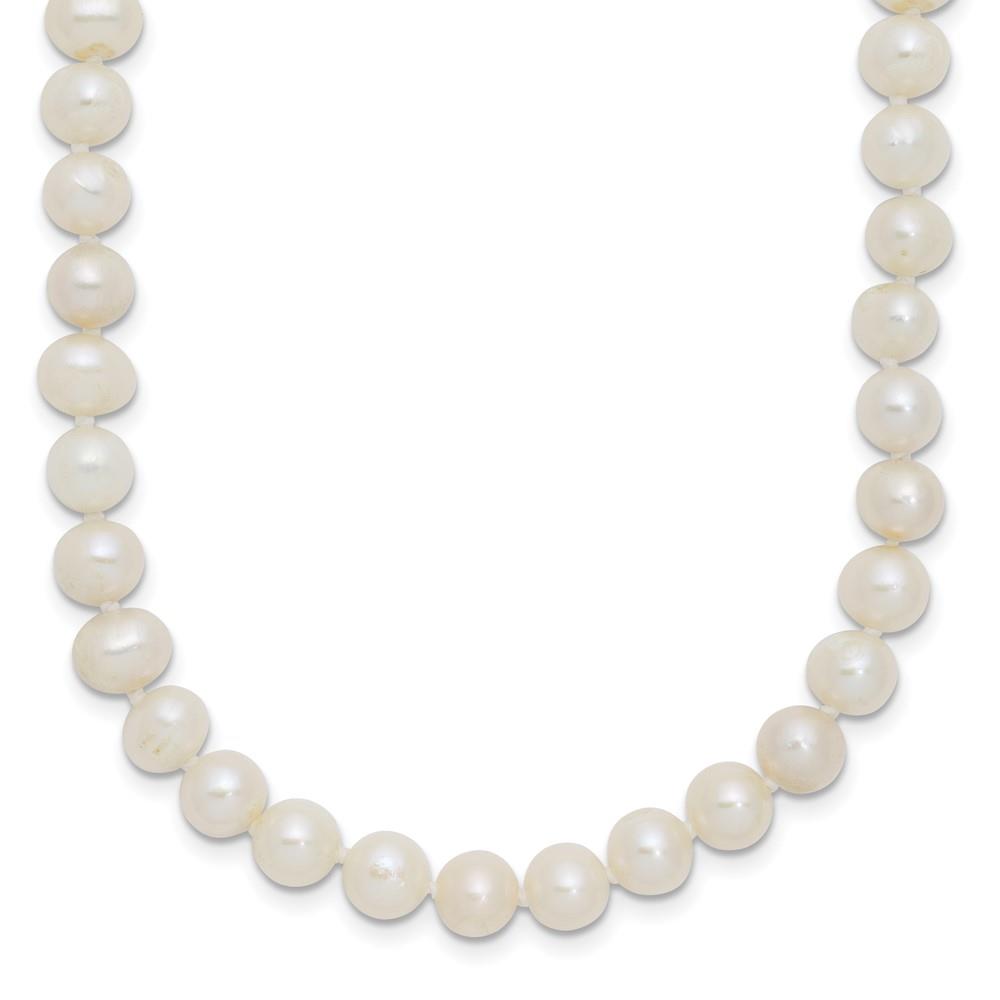 Distinctive Sterling Silver 6-7mm White Freshwater Cultured Pearl Necklace 16"