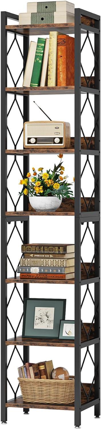 Stark Home 78.7" Extra 7-Tier Narrow Corner Bookshelf