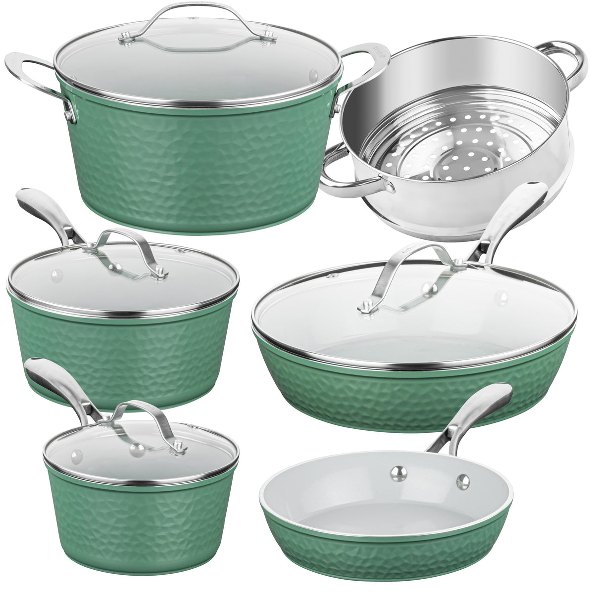 Gotham Steel Cookware Hammered Pots and Pans Set Size 10 Piece Set