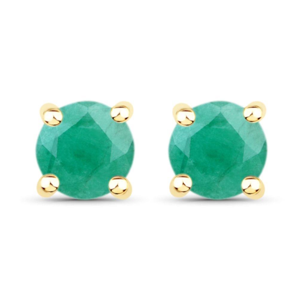 Prestige Boutique Diamonds Round Emerald Earrings Size 3 MM