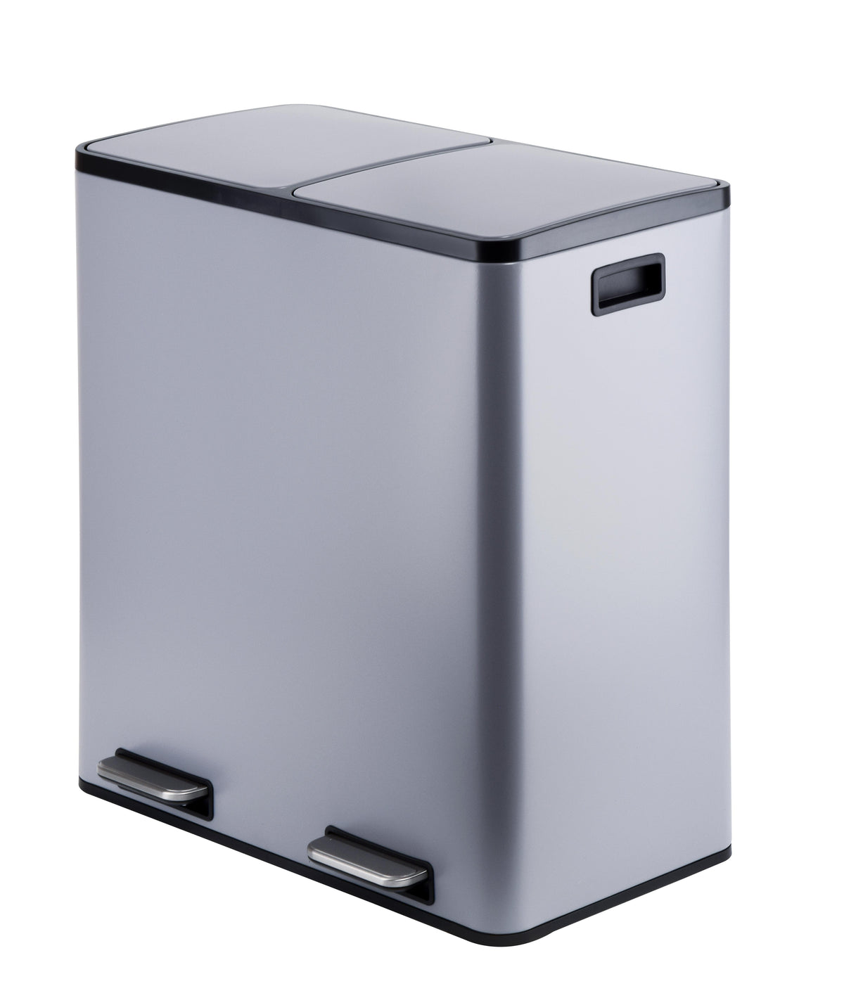 W Unlimited 60L Dual Compartment Satin Finish Trash Can - Grey
