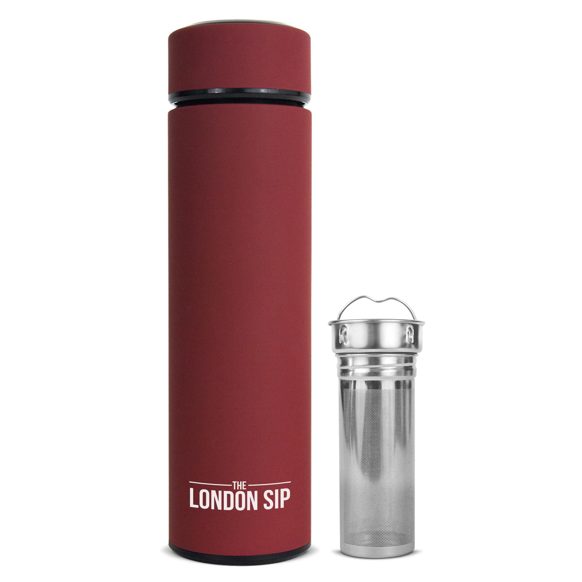 KitchenSupply London Sip - 16oz Tea Infuser Bottle, Red