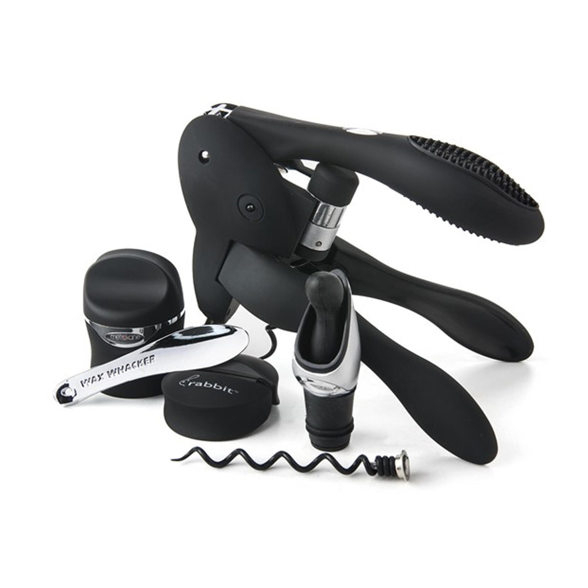 6pc Rabbit Wine Tool Kit Black