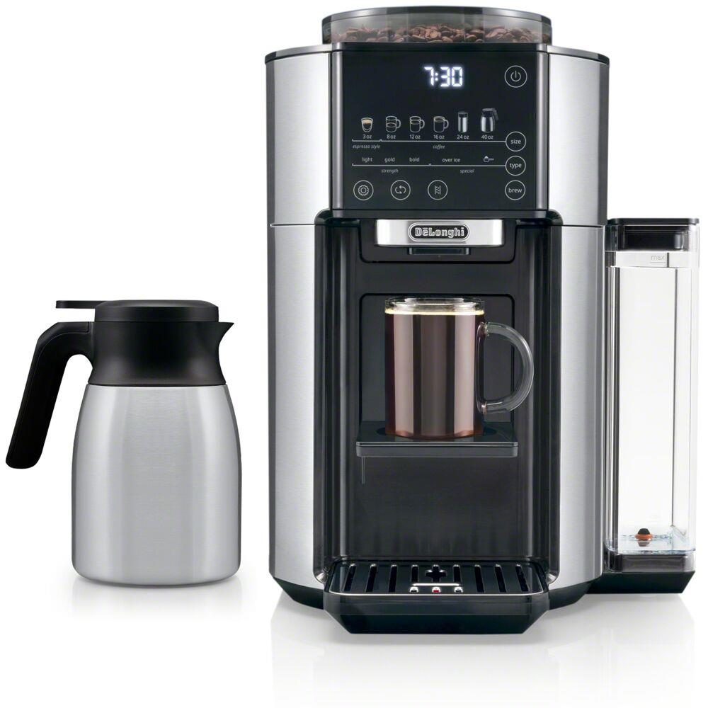 Delonghi TrueBrew Automatic Drip Coffee Maker with Thermal Carafe, Built-In Grinder, and Bean Extract Technol