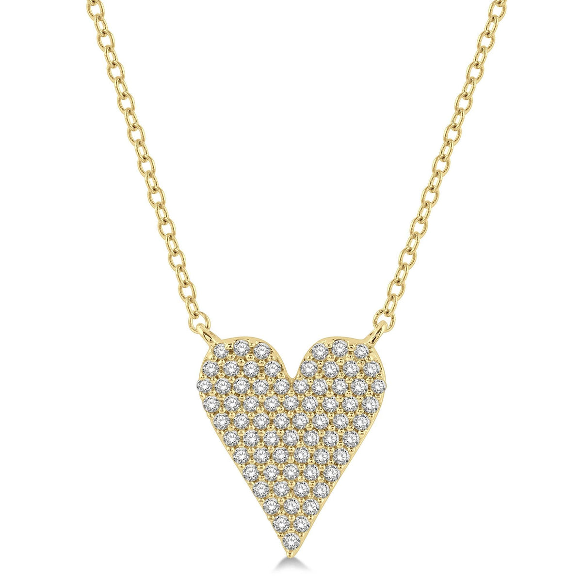 Jilco Pave Set Diamond Heart Motif Necklace Gold