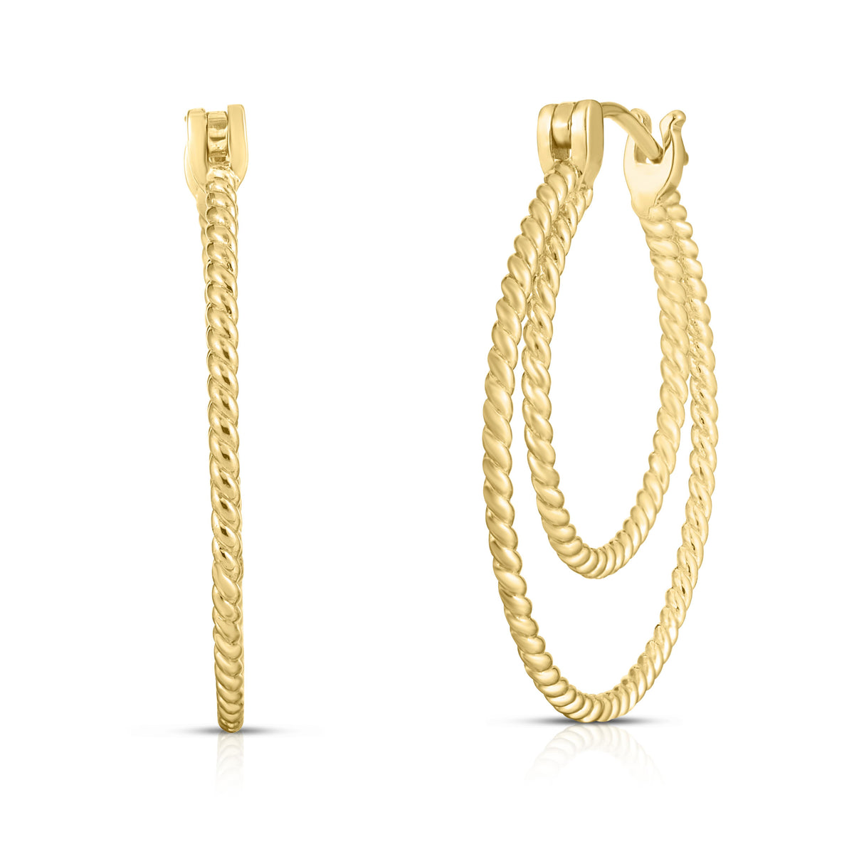 Jilco Inc Twisted Rope Double Hoop Earrings
