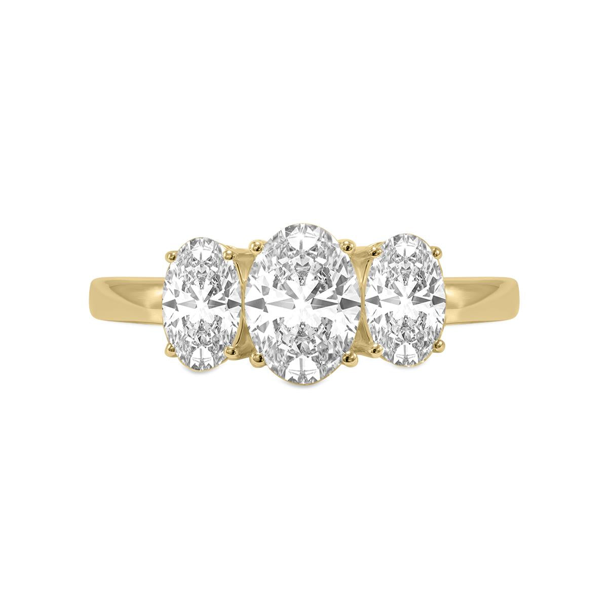 Prestige Boutique Diamonds 1CTW Three Stone Oval Lab Diamond Ring Size 9.5