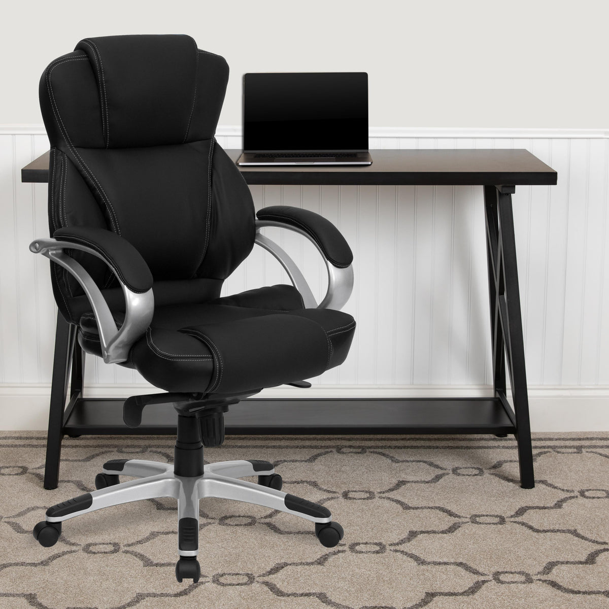 Flash Furniture High Back Black LeatherSoft Contemporary Executive Swivel Ergonomic Office Chair