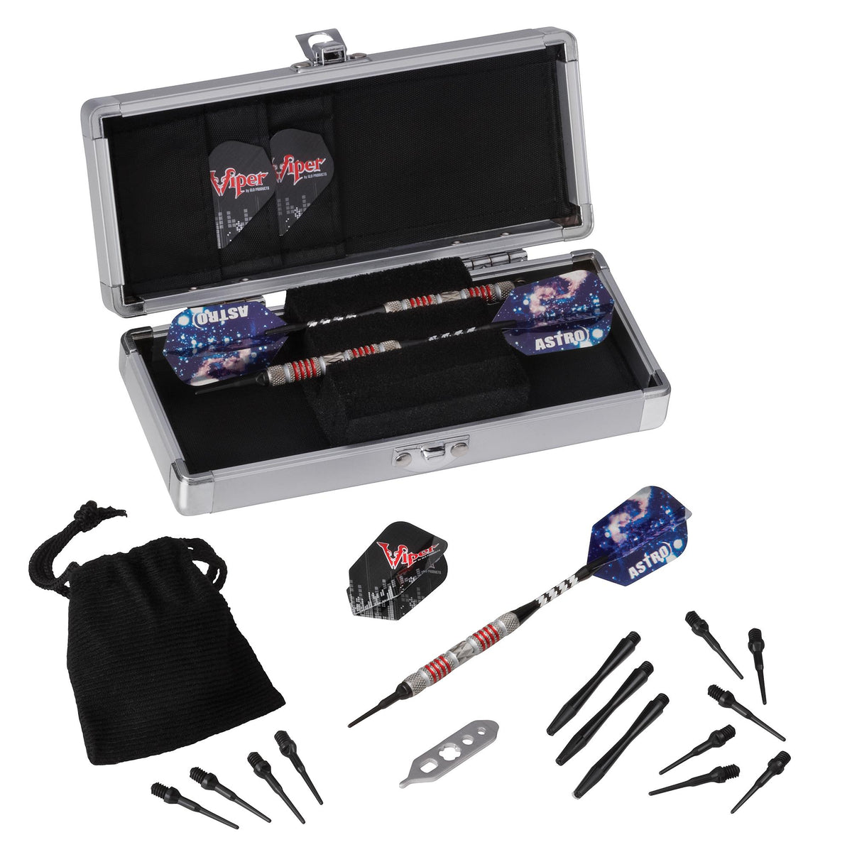 Viper Astro Tungsten Soft Tip Darts Red Rings 18 Grams