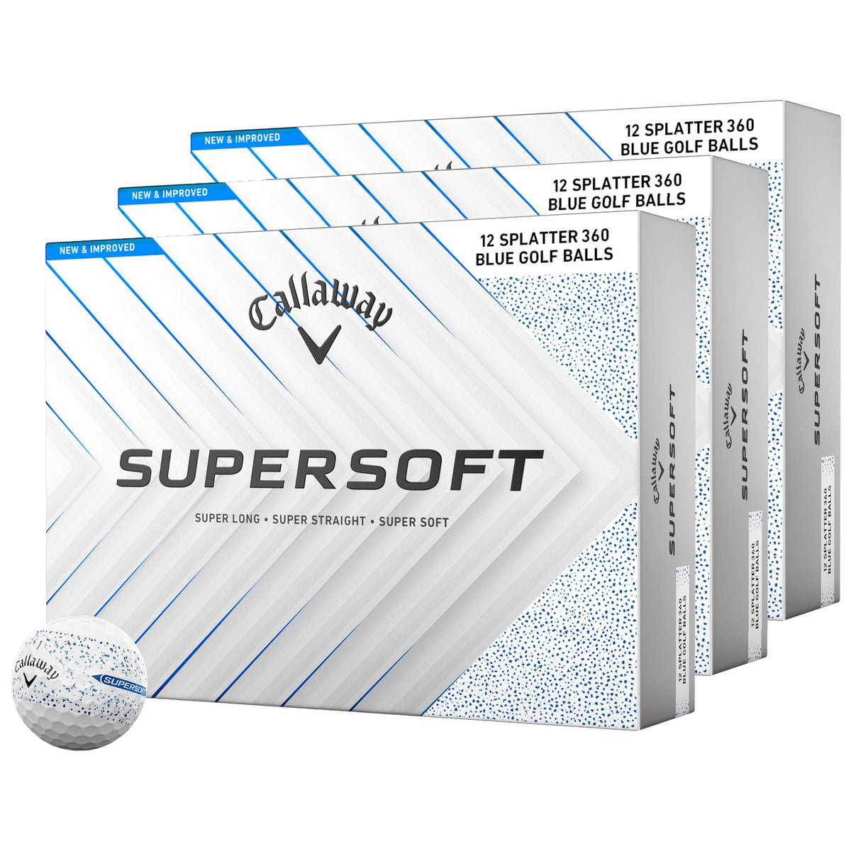 Callaway Supersoft Splatter Blue 2025 Golf Ball Kit - 3 Dozen