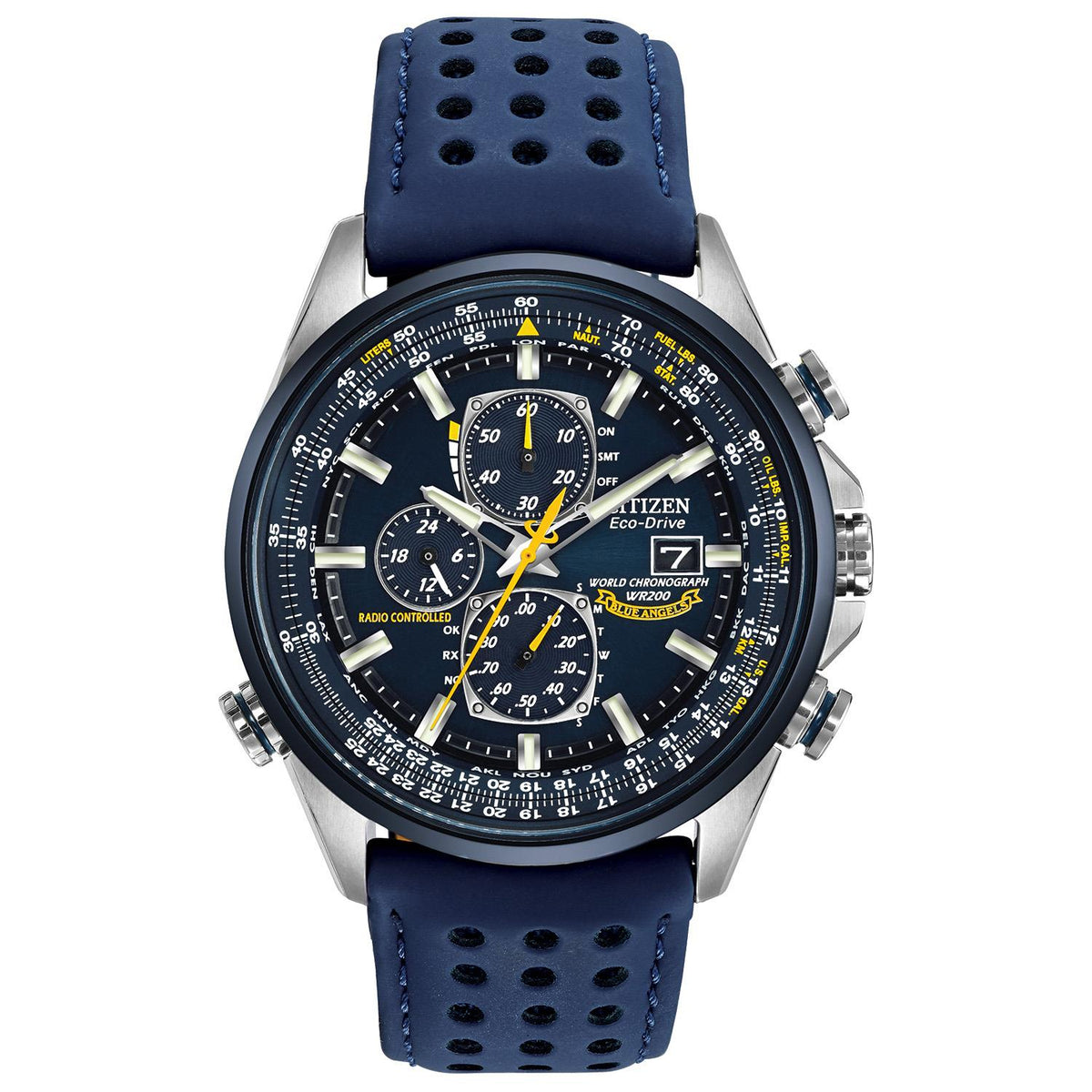 Citizen Mens Blue Angels Eco-Drive World Chronograph-AT Watch