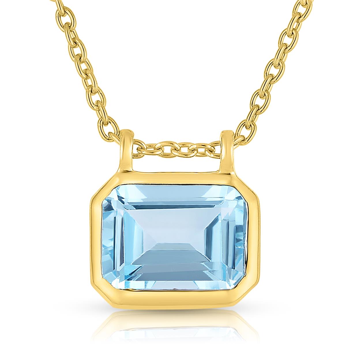 Jilco Inc Emerald Cut Blue Topaz Necklace