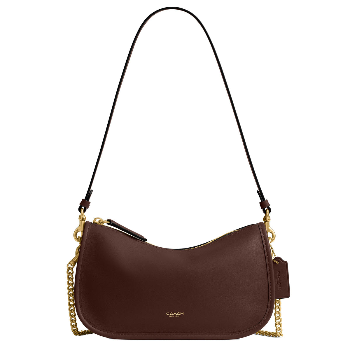 COACH Natural Grain Leather Waverly Bag - Maple/Brass
