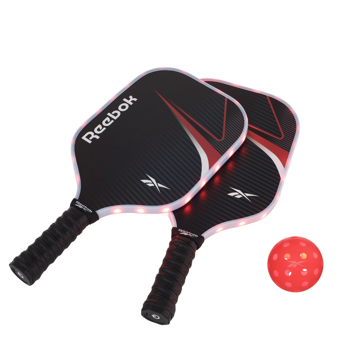Reebok LED 2pc Fiberglass Pickleball Set Red