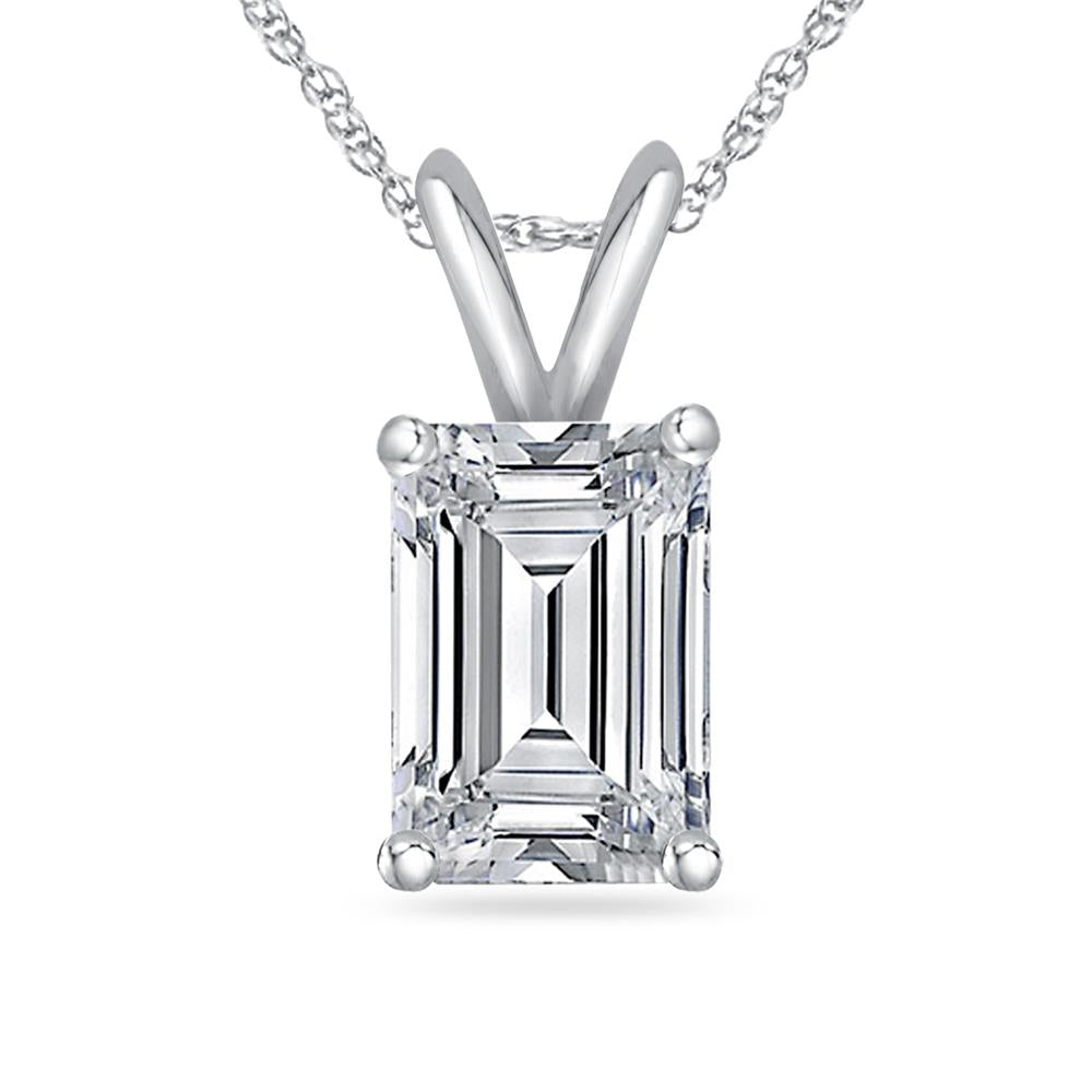 Prestige Boutique Diamonds Emerald Shaped Pendant w/Chain Size 1.50ct