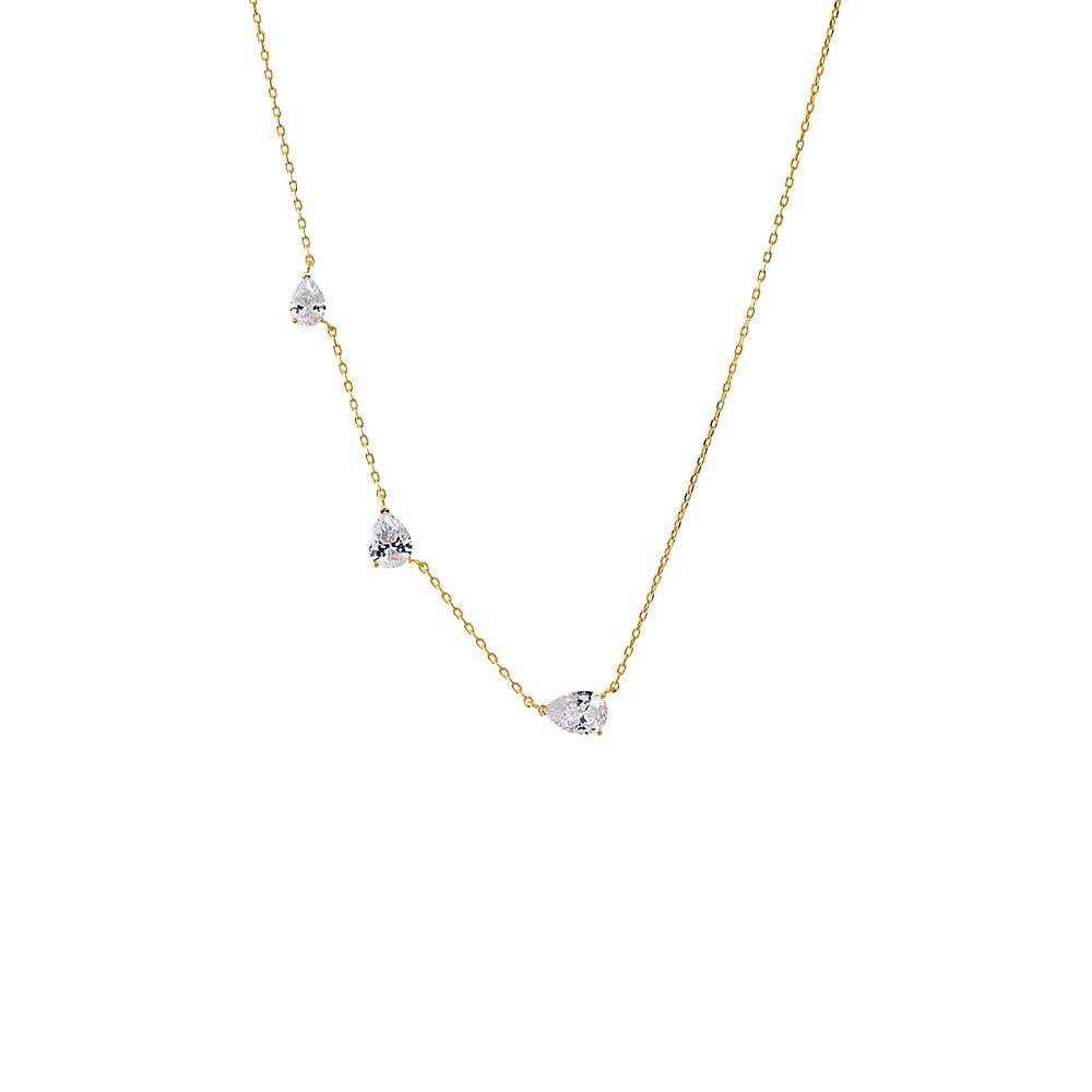 Adina Eden CZ Multi Pear Embedded Necklace
