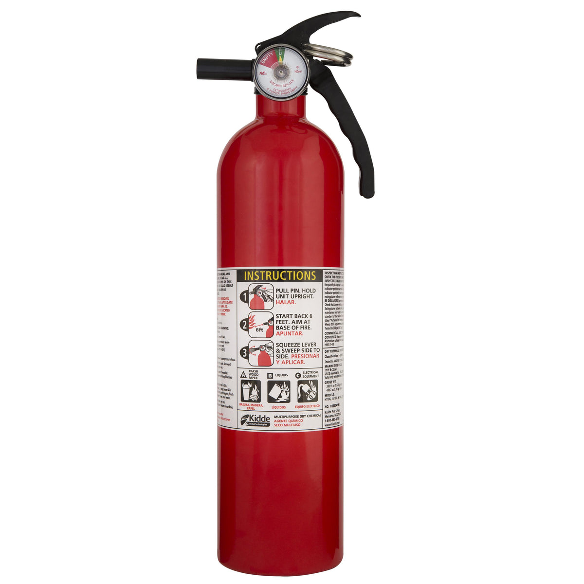 Kidde Safety Full Home Extinguisher - UL rated 1-A, 10-B:C