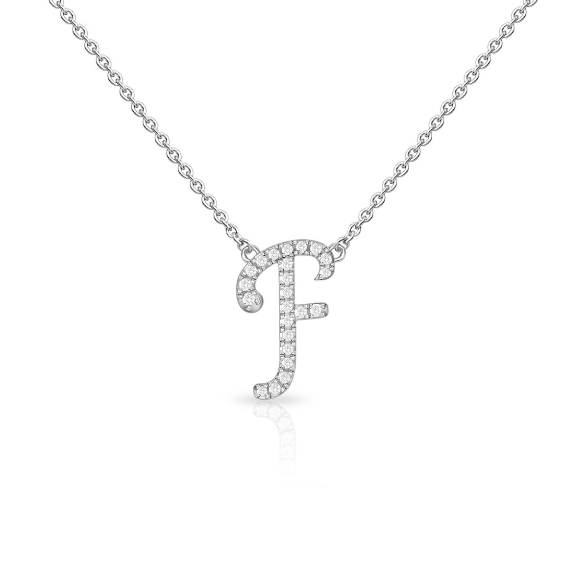 Infinity Luxe Jewelry Collection Diamond Cursive Initial W/Chain