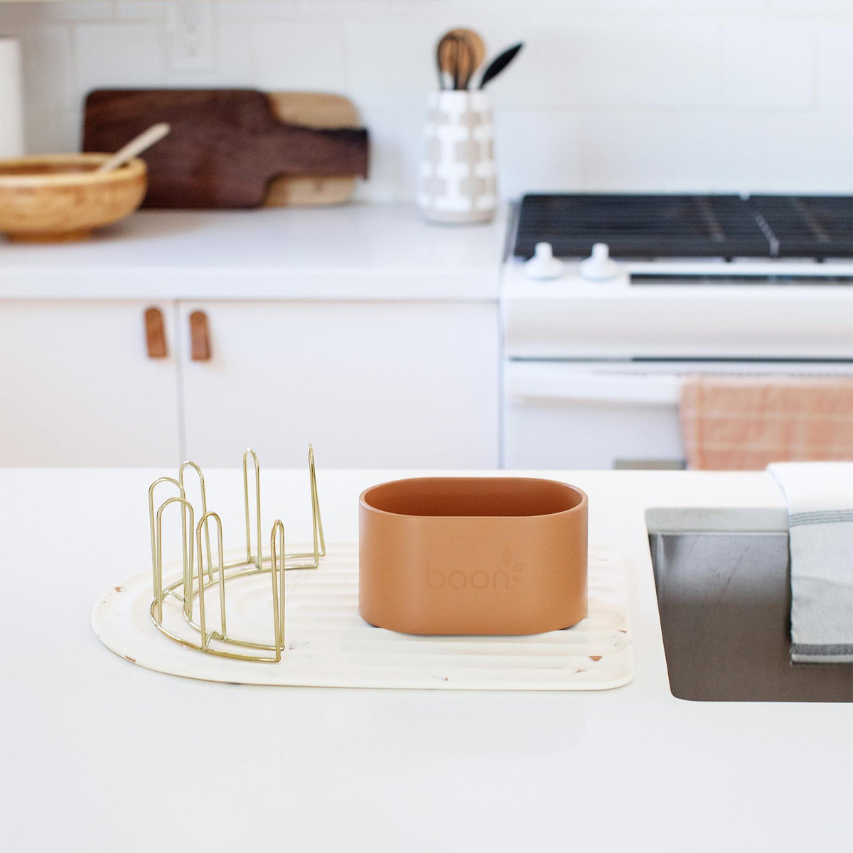 Tomy Boon Arc Modular Drying Rack with Silicone Drying Mat
