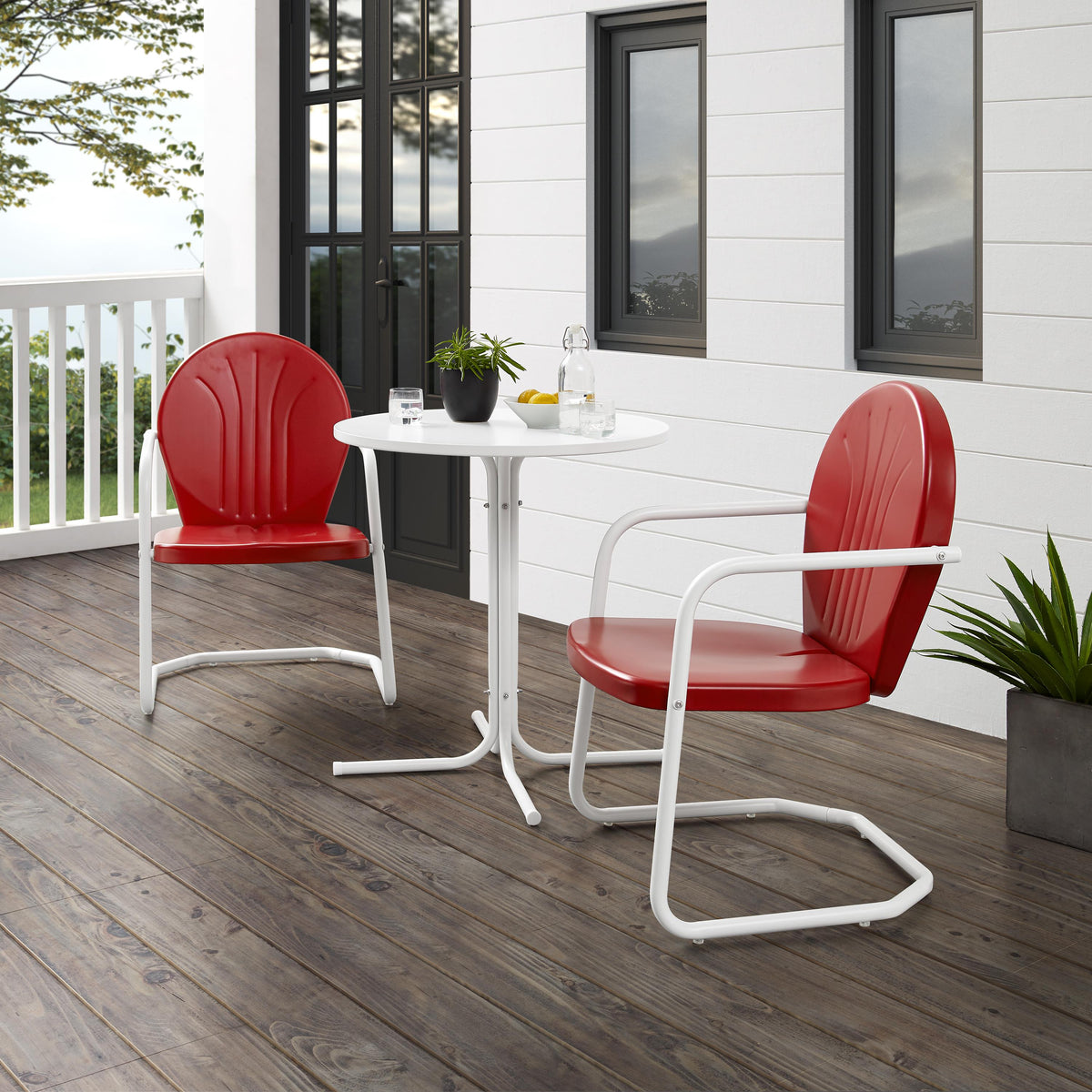 Crosley Outdoor Griffith 3Pc Retro Outdoor Bistro Set