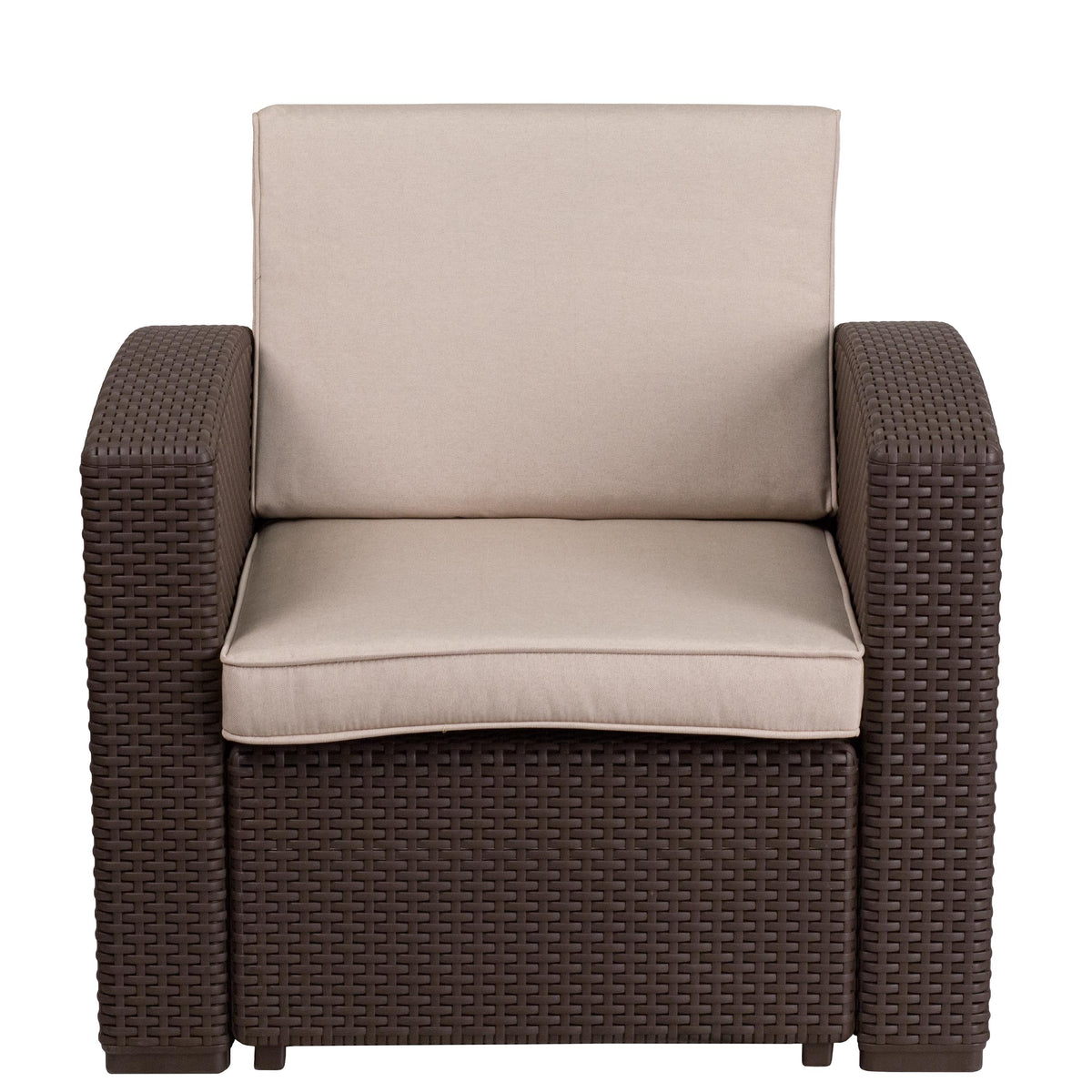 OSC Designs Faux Rattan Patio Chair: Chocolate Brown