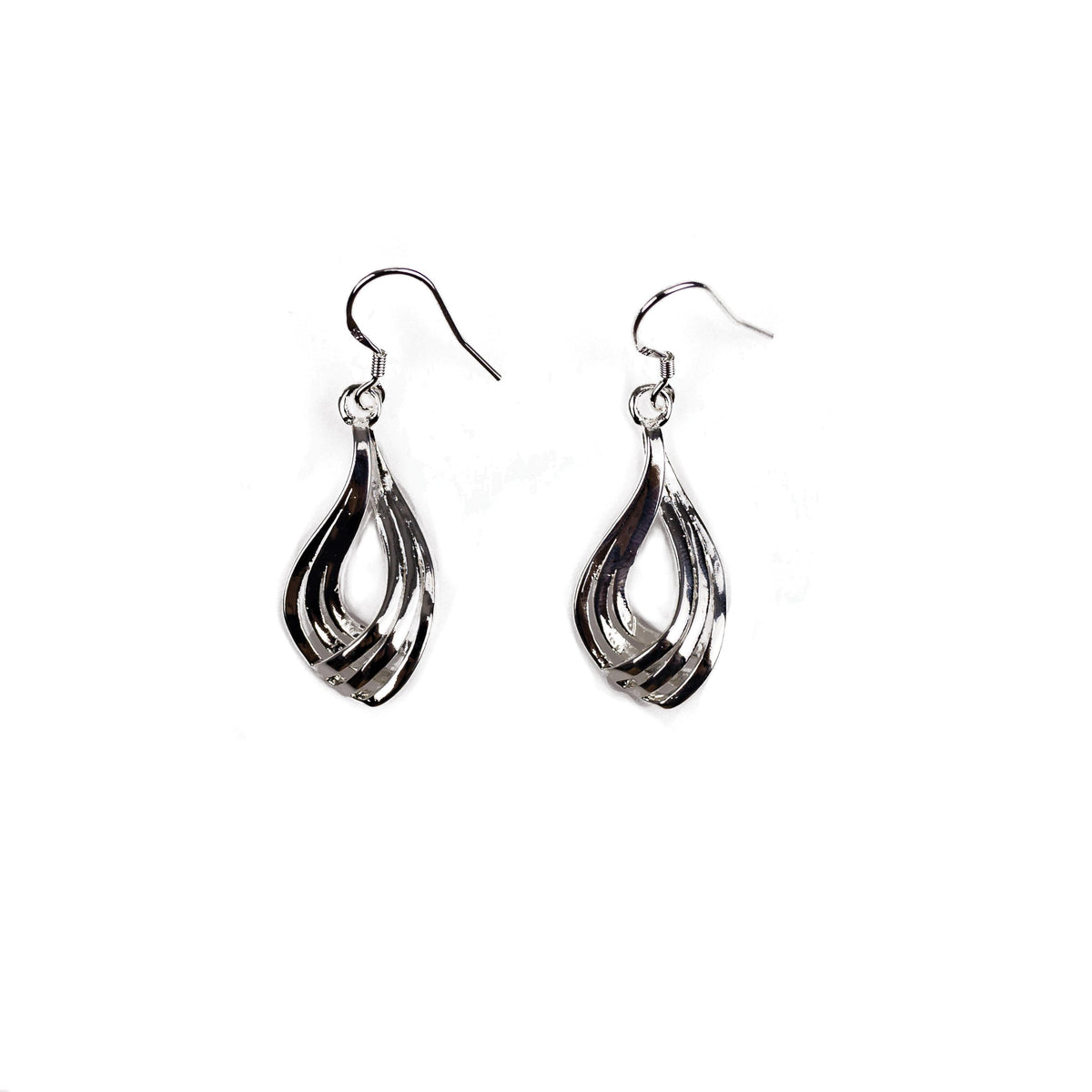 Completely Bella Silver Plated Modern Teardrop Earrings