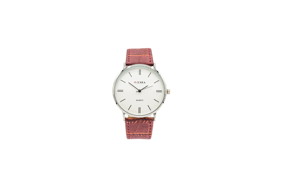 Completely Bella Women's Silver Quartz Brown Leather Band Watch
