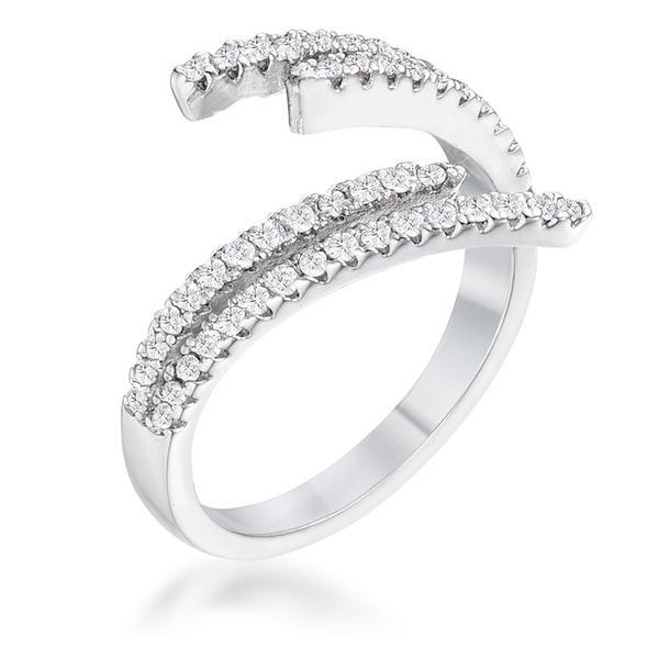 Completely Bella Modern Twist CZ Wrap Ring