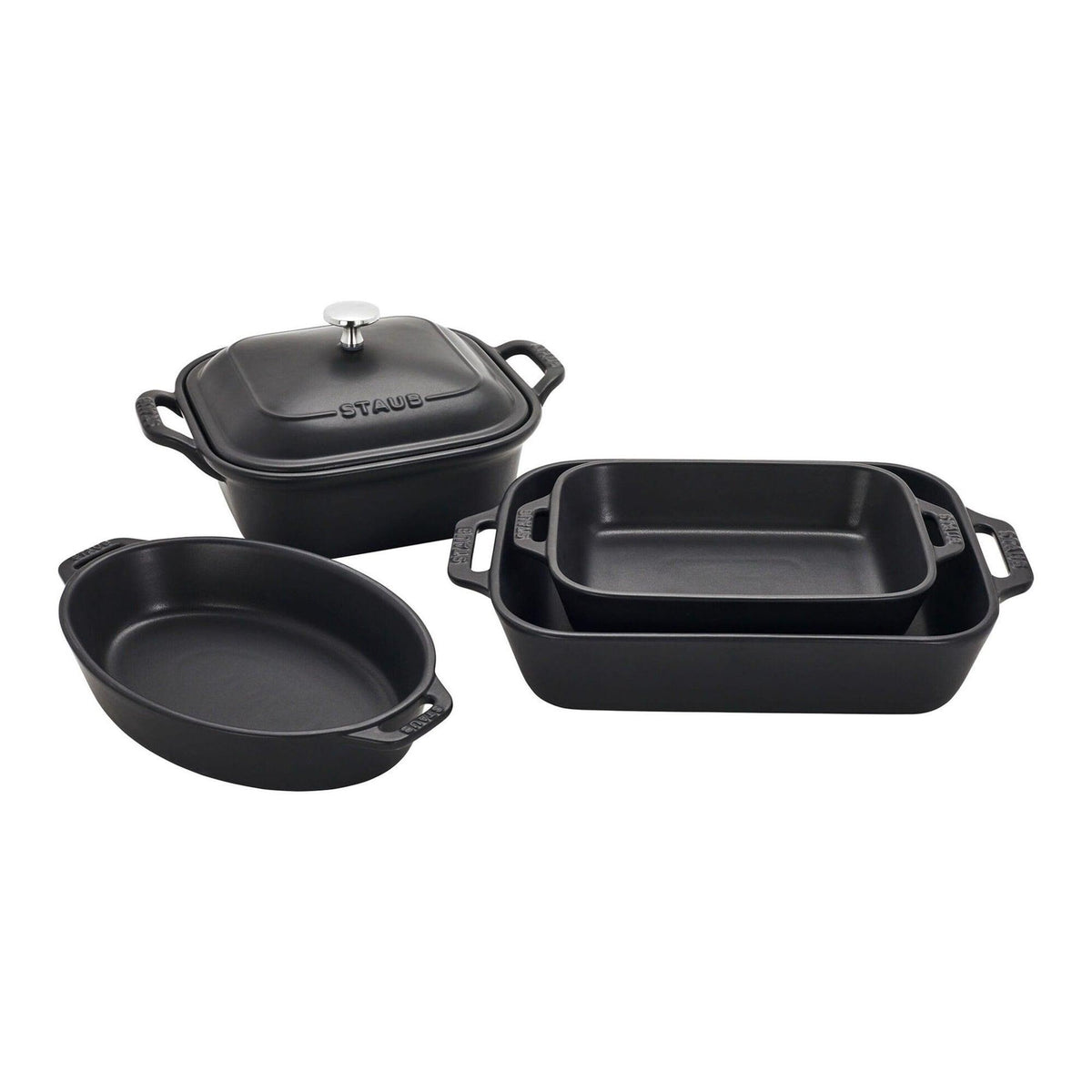 Staub 5pc Mixed Baking Dish Set Black