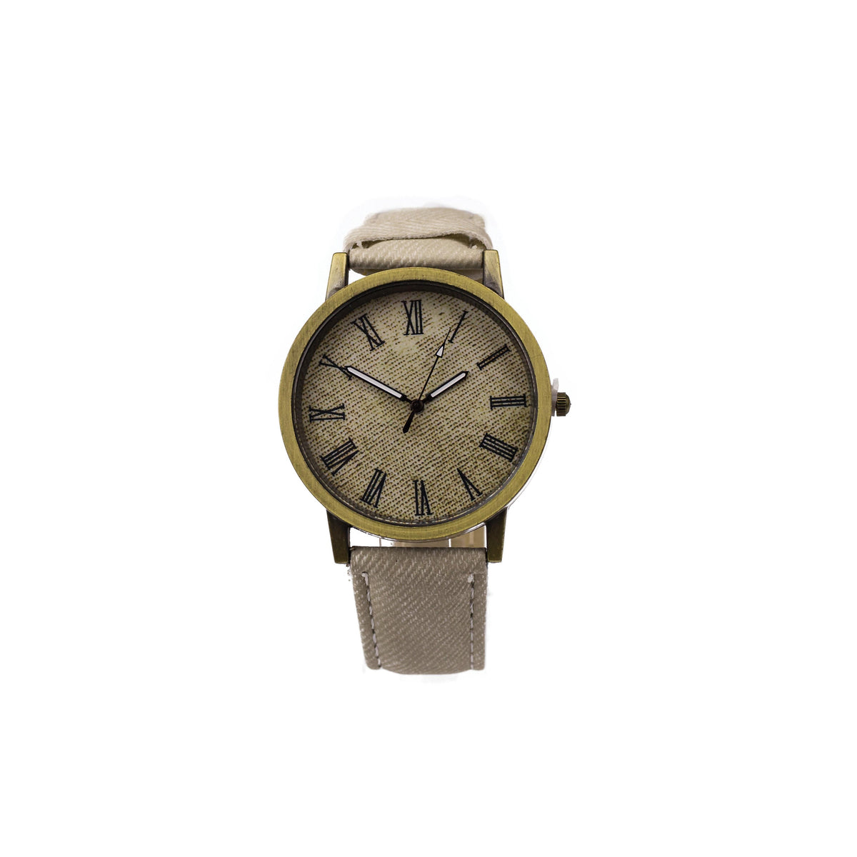 Completely Bella Denim Roman Numeral Watch in Khaki