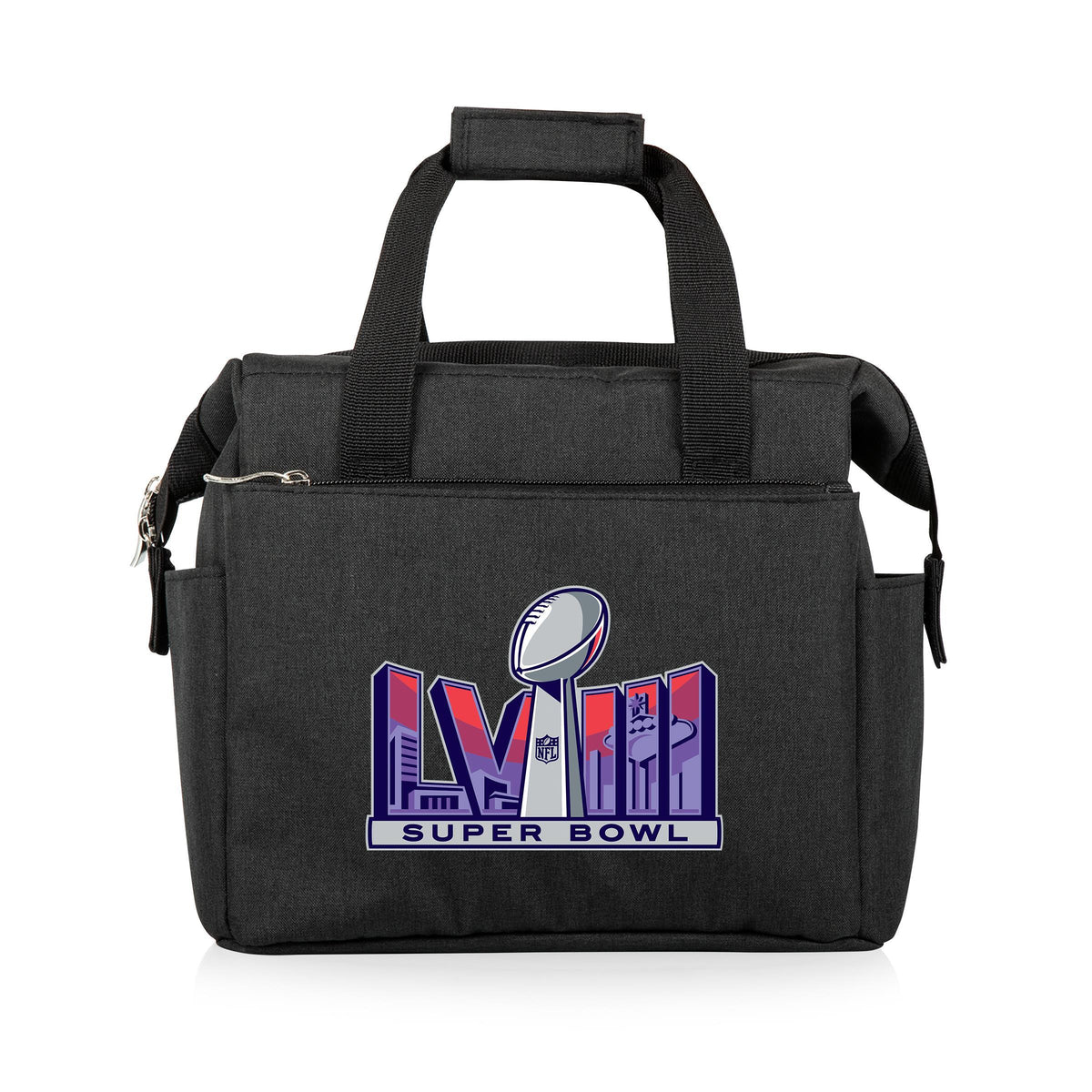 Picnic Time Super Bowl 58 - On The Go Lunch Bag Cooler, (Black)