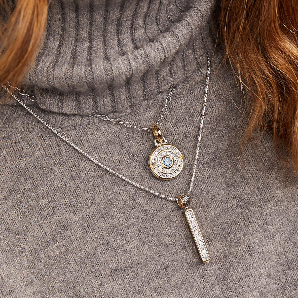 John Medeiros Celebration Petite Pav Bar Necklace. Length: 16"-18" adjustable Pendant: 1-1/2"L x 3/16"W