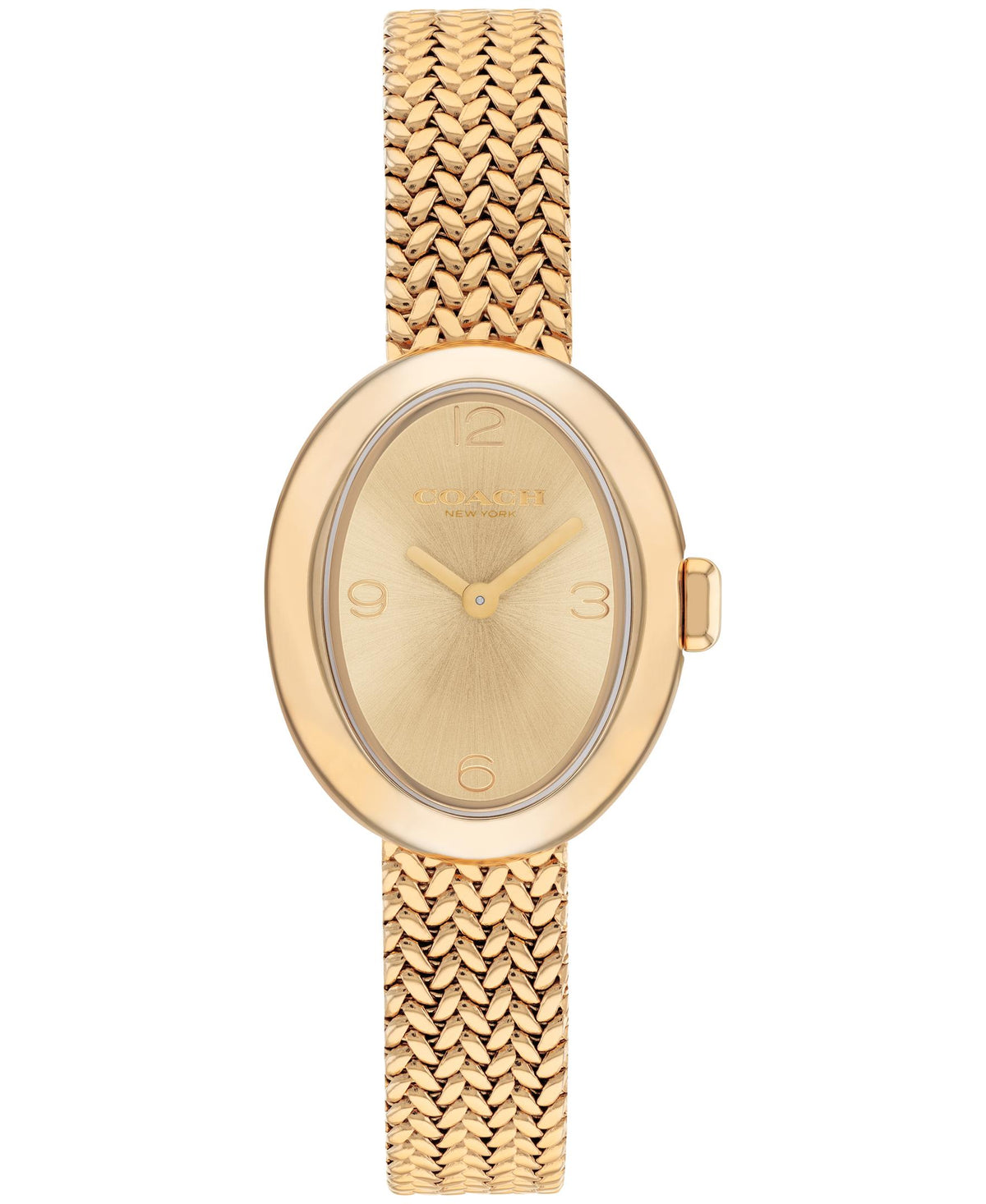 Coach Sammy Ladies. Gold Plated Case & mesh Bracelet. Gold Dial.