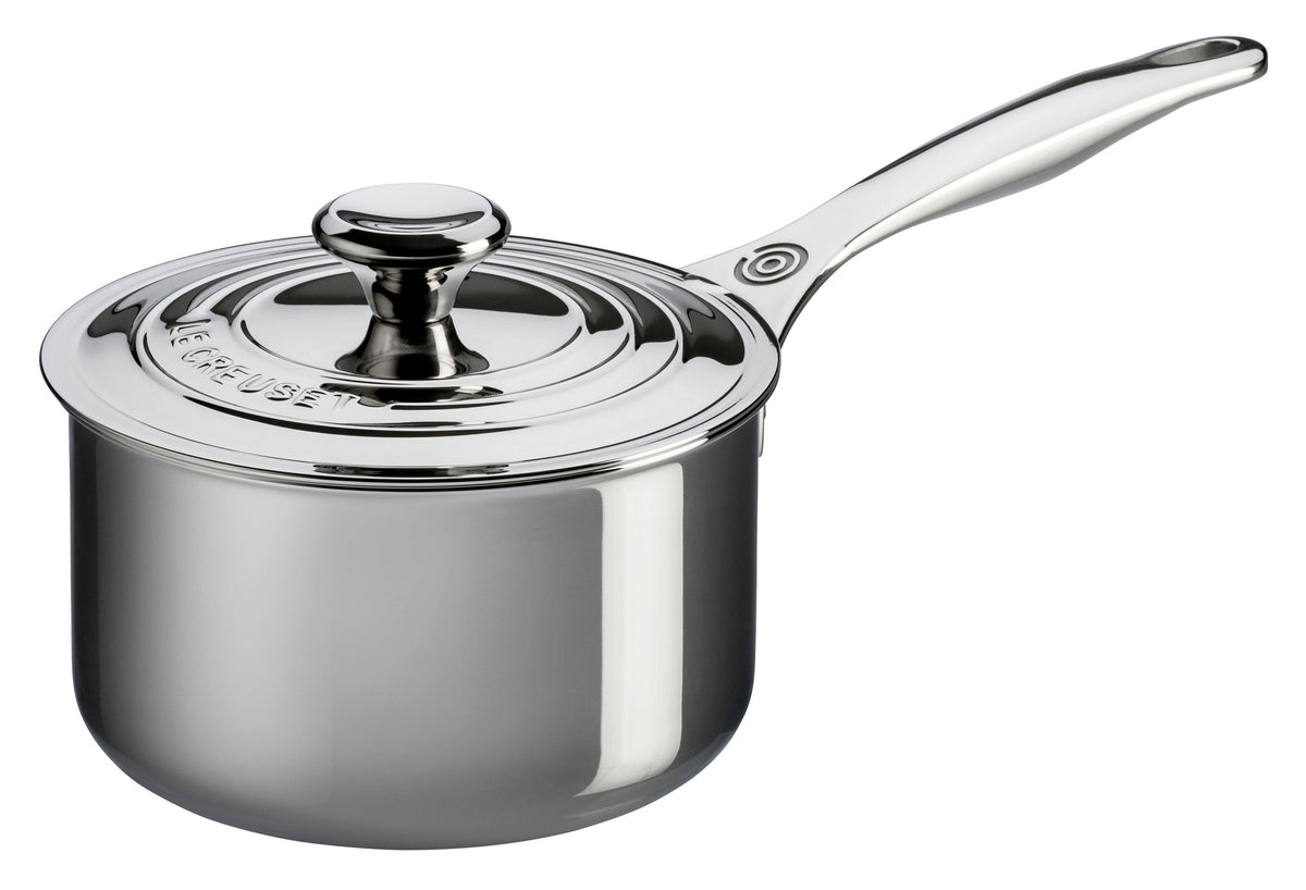 Le Creuset 3qt Stainless Steel Saucepan w/ Lid