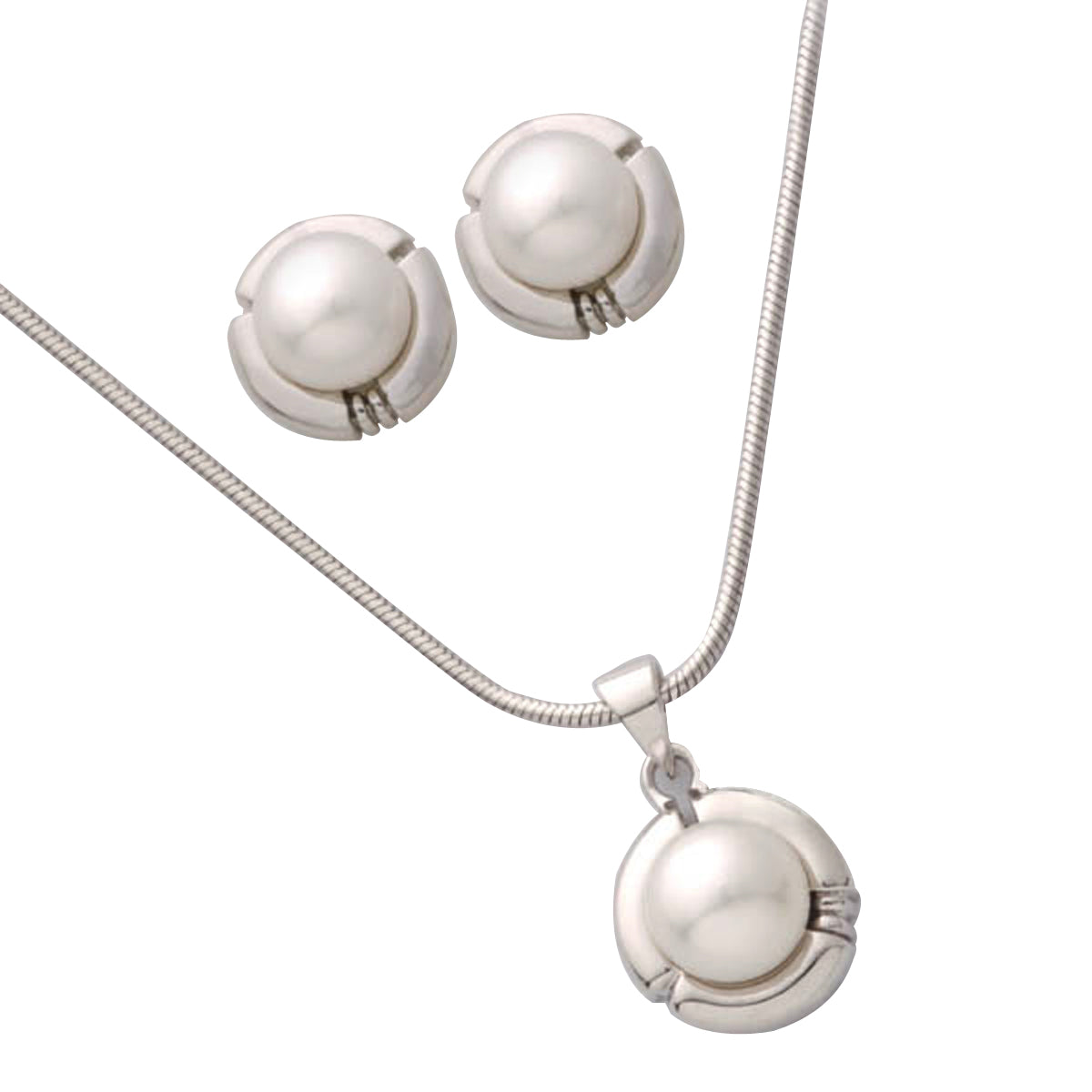 Jilco Inc Pearl Earring & Necklace Set