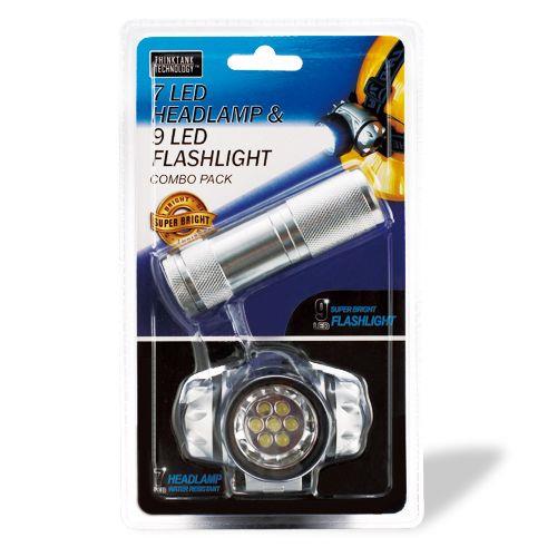 Bella Home 9 LED Flashlight & 7 LED Headlamp