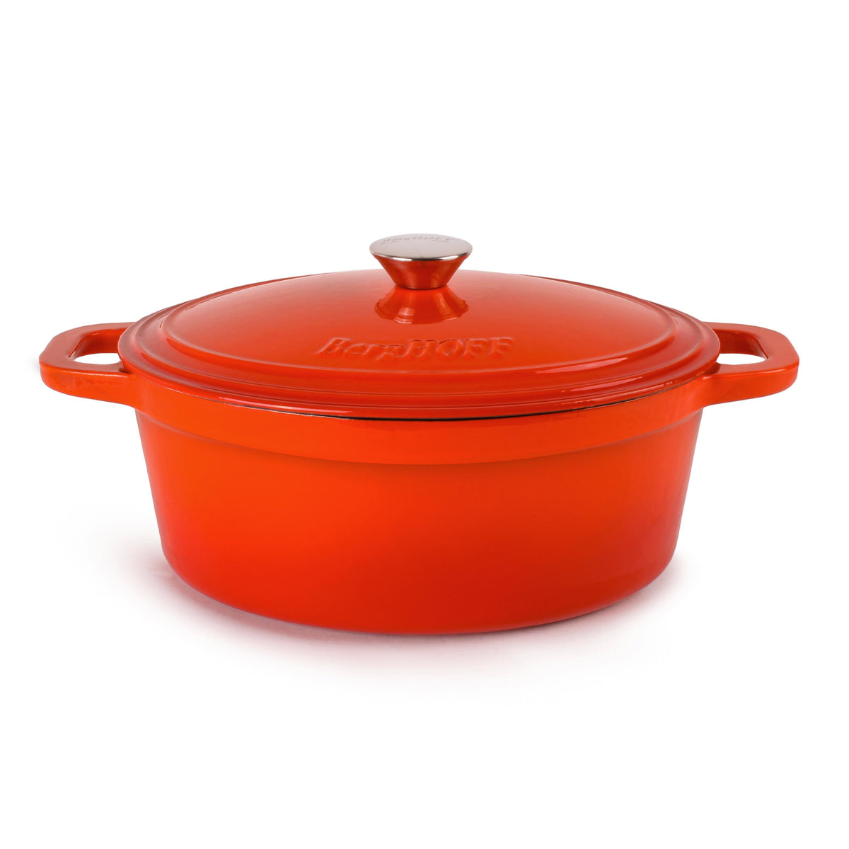 BergHOFF Neo Cast Iron 5qt. Oval Dutch Oven 11.5" with Lid, Orange