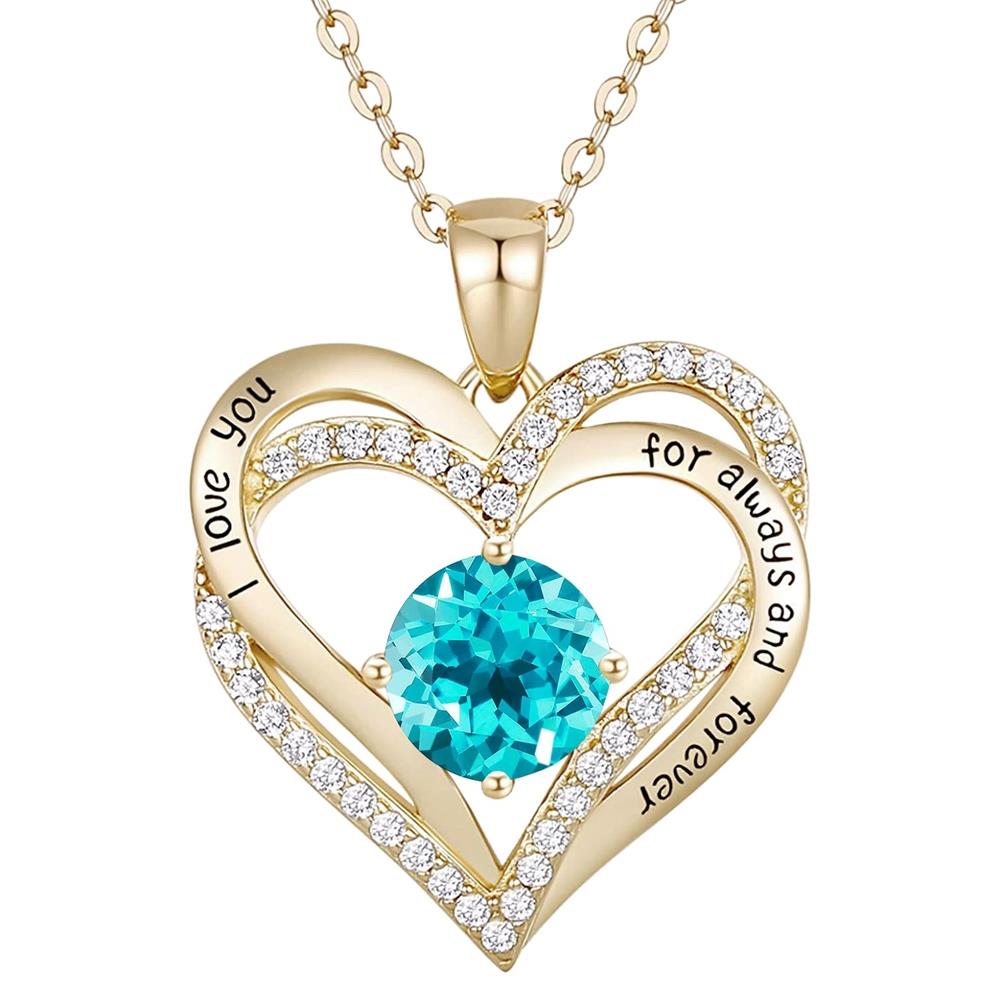 GENEVIVE Twin Blue Heart Necklace Size 18"