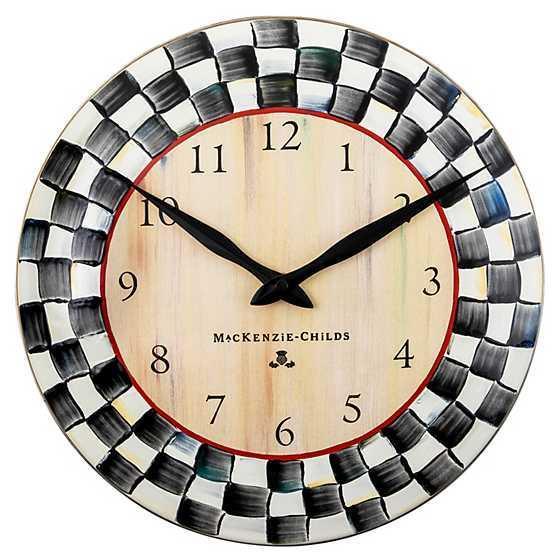 MacKenzie-Childs sterling check wall clock