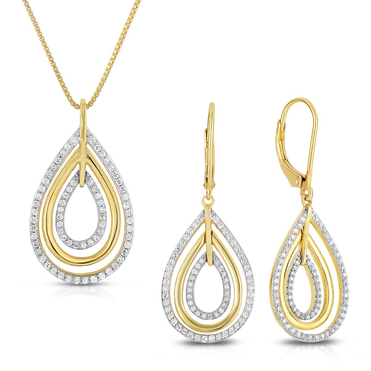 Jilco Inc Diamond Earring and Necklace Set