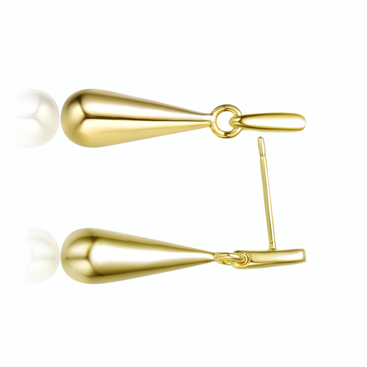 GENEVIVE 14K Gold Plated Graceful Drop Earrings