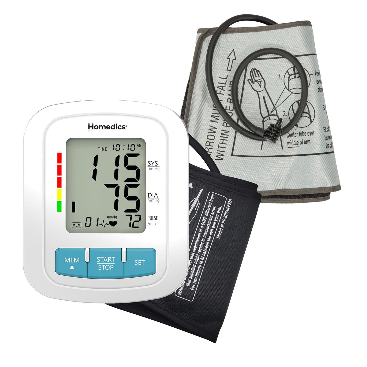 Homedics Upper Arm Blood Pressure Monitor w/ XL Upper Arm Cuff