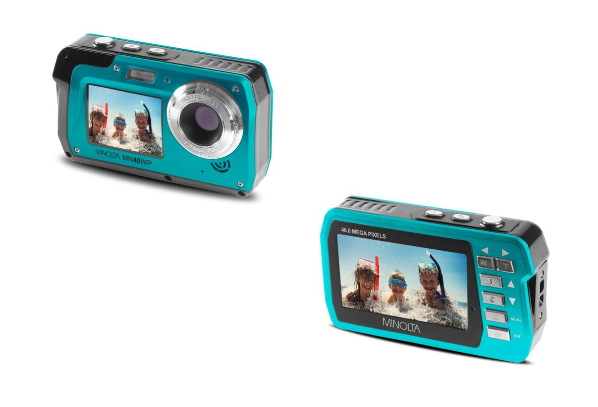 Minolta 48MP Dual Screen Waterproof Digital Camera (Blue)