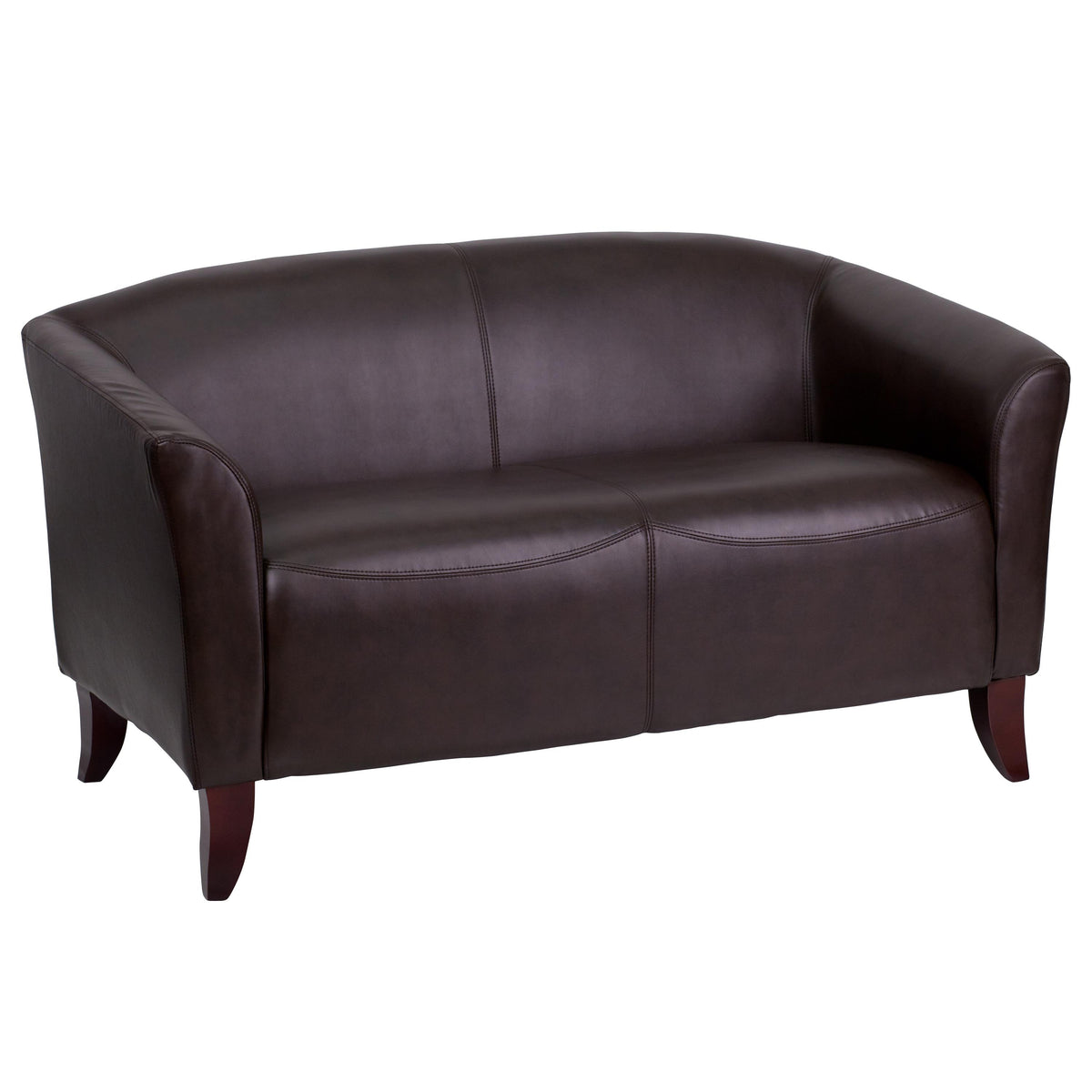 Flash Furniture Brown LeatherSoft Loveseat w/Cherry Wood Feet