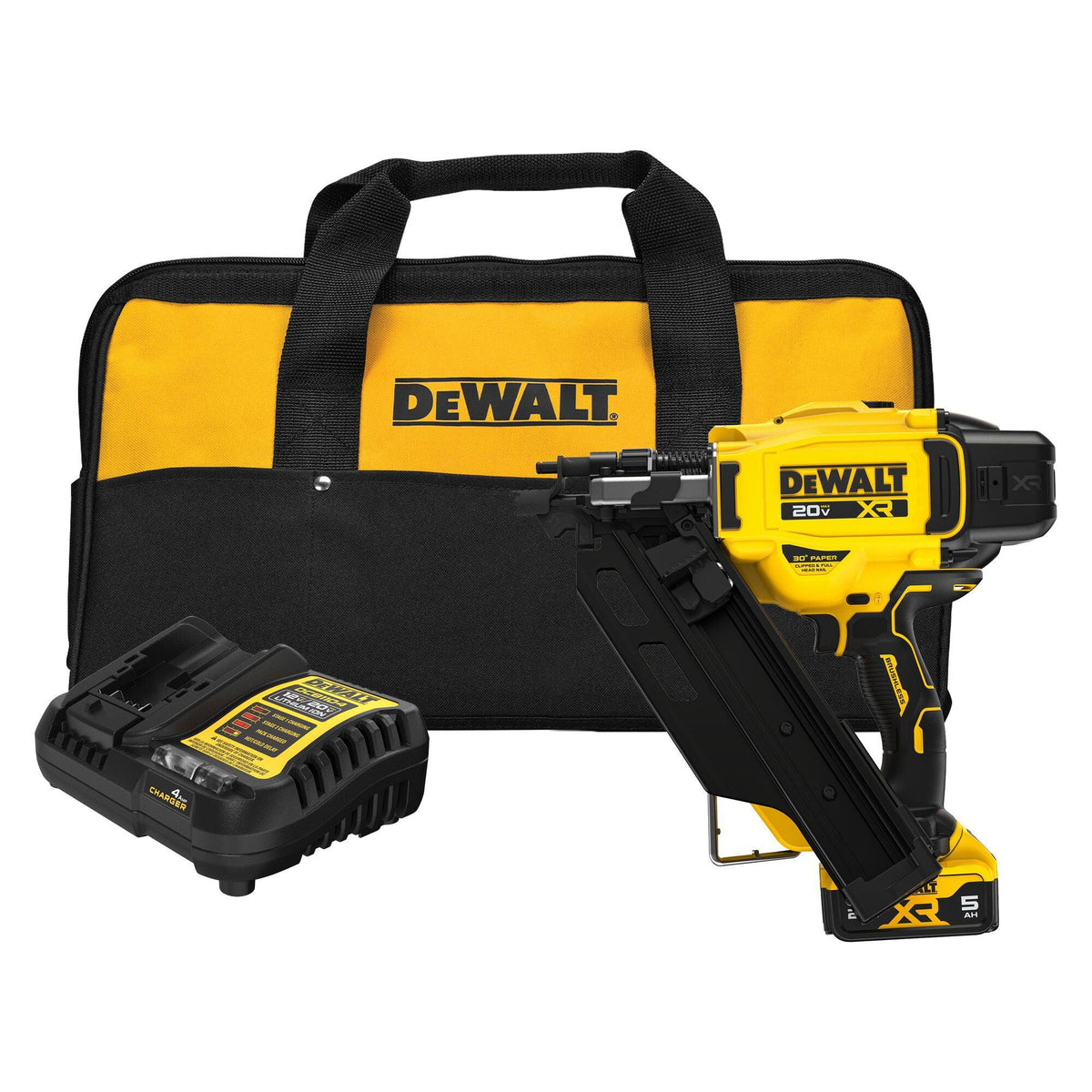 DeWalt 20V MAX Brushless Cordless 30-Degree Paper Tape Framing Nailer Kit